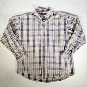 Rue 21 Men Flannel Shirt XL Red Green Blue Plaid Long‎ Sleeve Grunge Hipster